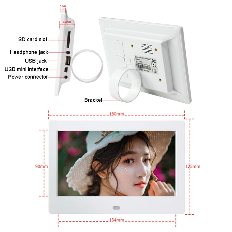 DPF-706 7 inch Digital Photo Frame LED Wall Mounted Advertising Machine Reluova