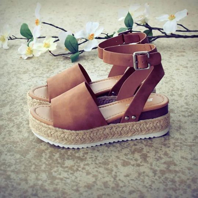 One-button Buckle Platform Women Sandals