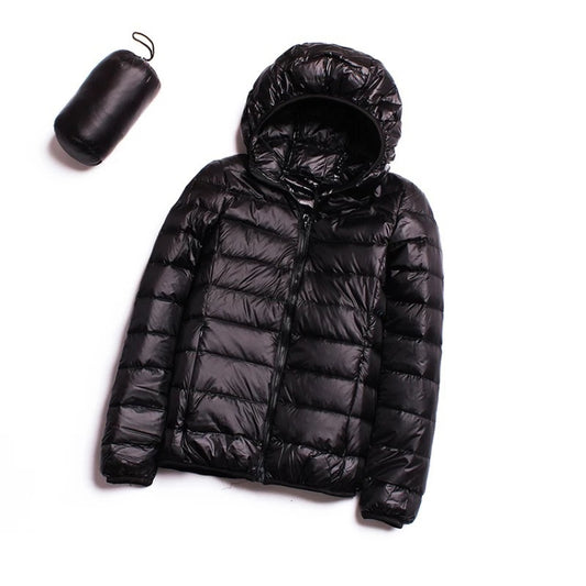 Casual Ultra Light White Duck Down Jacket Women Autumn Winter Warm Coat Hooded Parka, Series 2