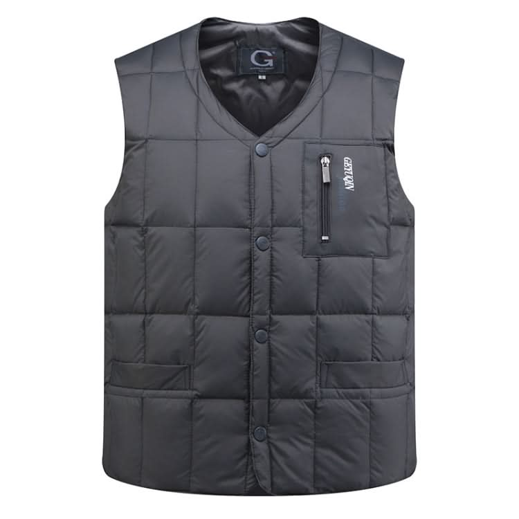 White Duck Down Jacket Vest Men Middle-aged Autumn Winter Warm Sleeveless Coat Reluova