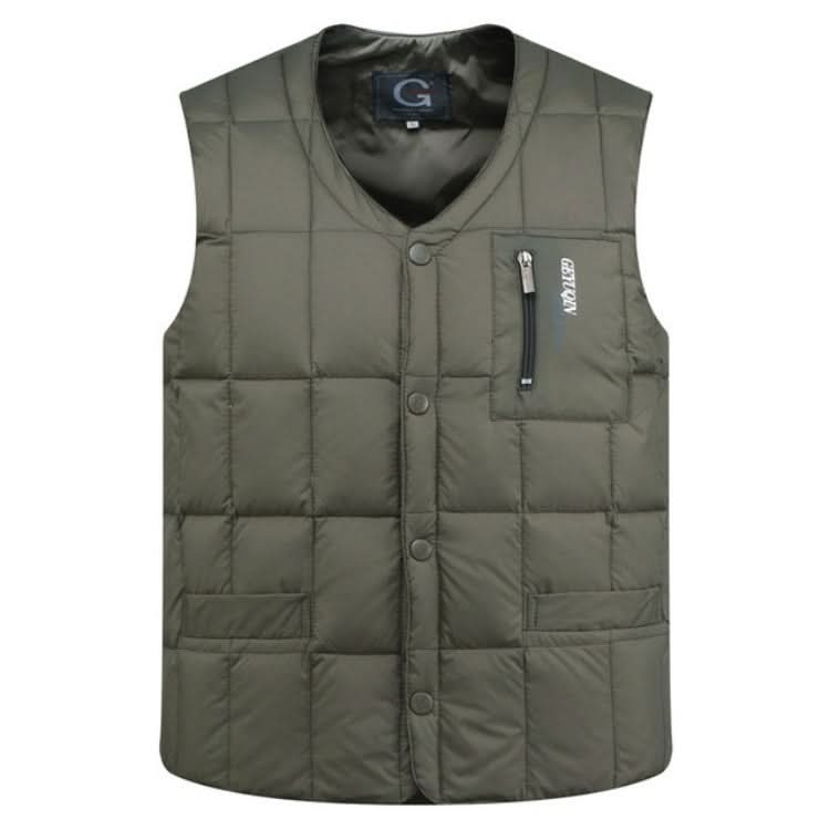 White Duck Down Jacket Vest Men Middle-aged Autumn Winter Warm Sleeveless Coat Reluova