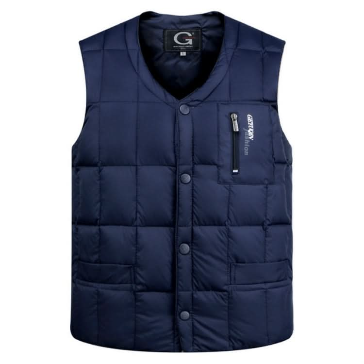 White Duck Down Jacket Vest Men Middle-aged Autumn Winter Warm Sleeveless Coat Reluova