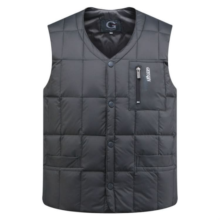 White Duck Down Jacket Vest Men Middle-aged Autumn Winter Warm Sleeveless Coat Reluova