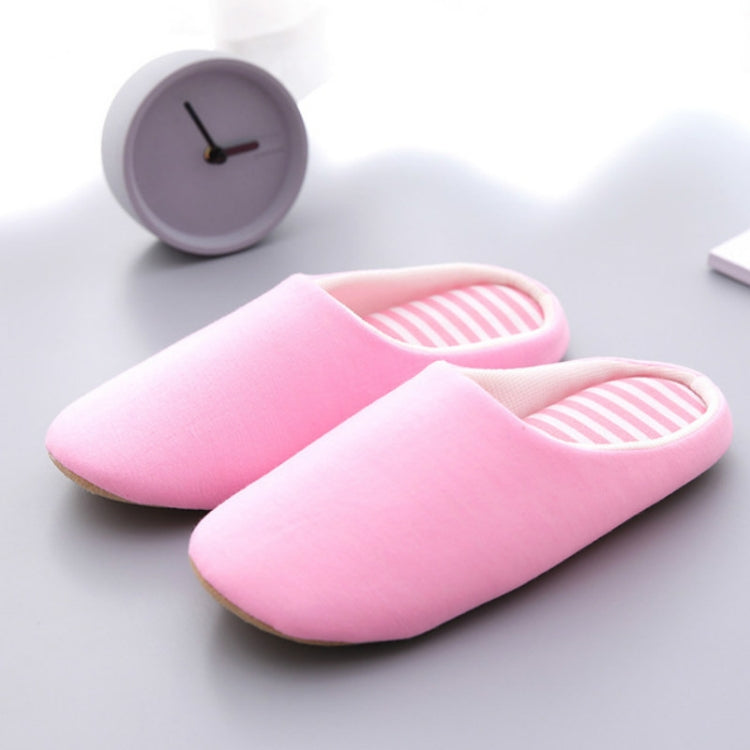 Indoor Striped Soft Bottom Home Non-slip Cotton Slippers