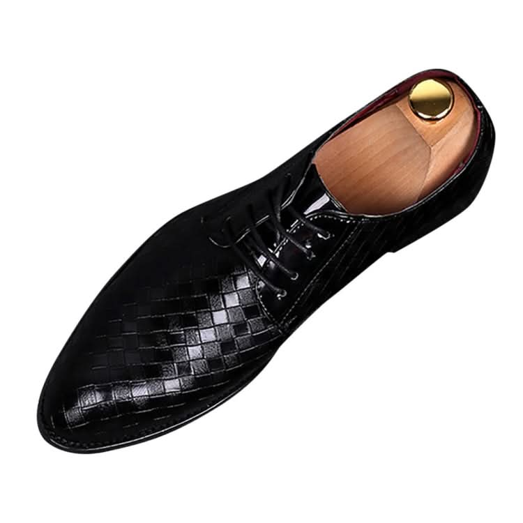 Men Business Dress Shoes Crocodile Leather Shoes Pointed Strips Brock Casual Shoes, Series 1 Reluova