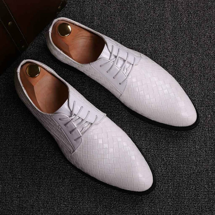 Men Business Dress Shoes Crocodile Leather Shoes Pointed Strips Brock Casual Shoes, Series 2