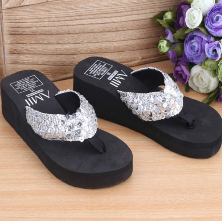 Sequin Slippers Wedge ith Flip Flops, Series 2 Reluova