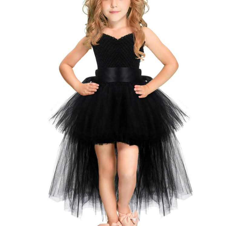 Girls Lace Sling Dress Mesh Tutu Party Dress Reluova