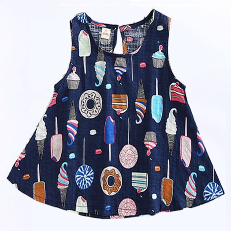 Baby Girls Fashion Donut Print Sleeveless Dress Reluova