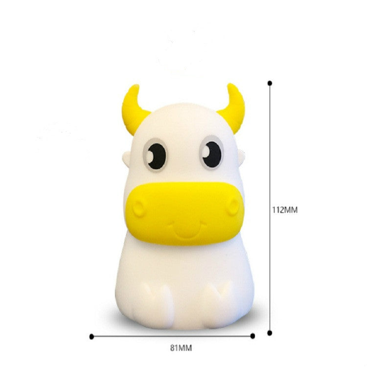 Colorful Dull Cow Silicone Night Light Led Creative Dream Bedroom Bedside Patted With Sleeping Lights My Store