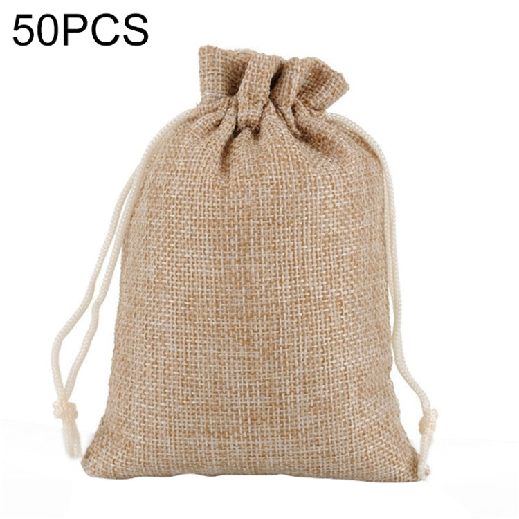 50 PCS Multi size Linen Jute Drawstring Gift Bags Sacks Wedding Birthday Party Favors Drawstring Gift Bags, Series 2