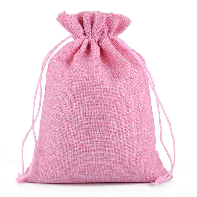 50 PCS Multi size Linen Jute Drawstring Gift Bags Sacks Wedding Birthday Party Favors Drawstring Gift Bags, Series 2