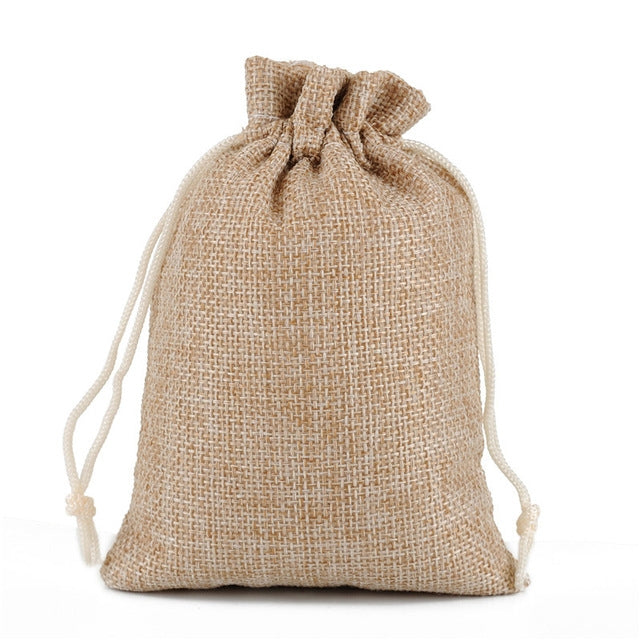 50 PCS Multi size Linen Jute Drawstring Gift Bags Sacks Wedding Birthday Party Favors Drawstring Gift Bags, Series 2