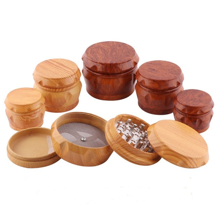 Wood Drum Type Smoke Grinder Tobacco Spice Crusher