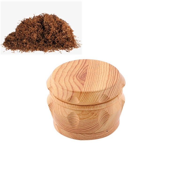 Wood Drum Type Smoke Grinder Tobacco Spice Crusher