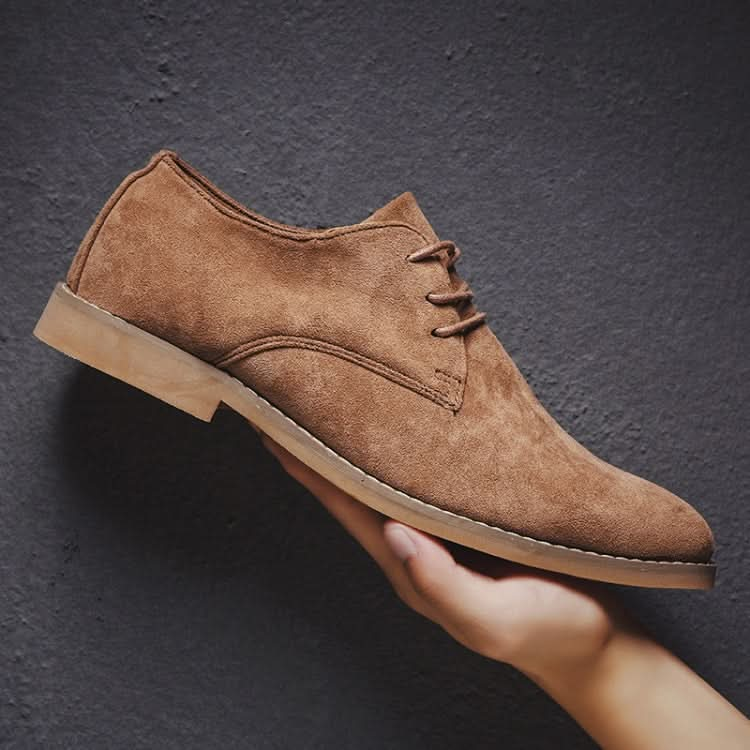 British Style Casual Shoes Suede Oxford Leather Men Shoes Reluova