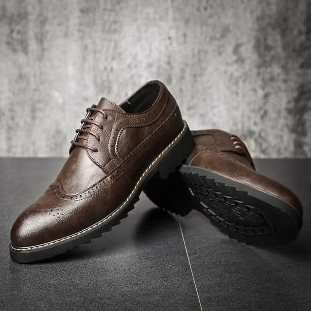 British Men Shoes Brogue Shoes Business Formal Shoes Reluova