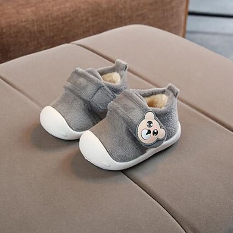 Baby Plus Velvet Thick Warm Coral Fleece Soft Bottom Non-slip Cotton Shoes Reluova