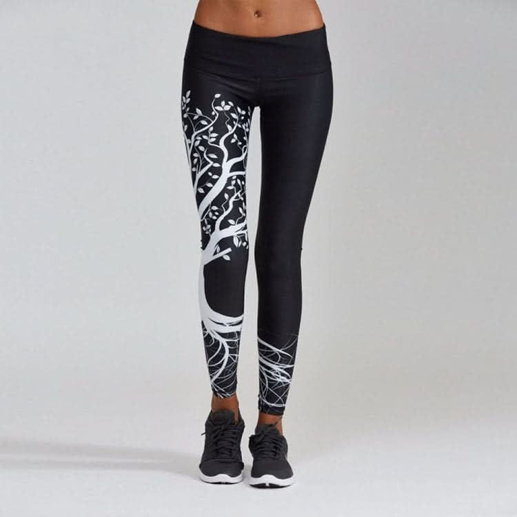 Tree Print High Waist Push Up Leggings Sport Women Elastic Breathable Yoga Pants Reluova