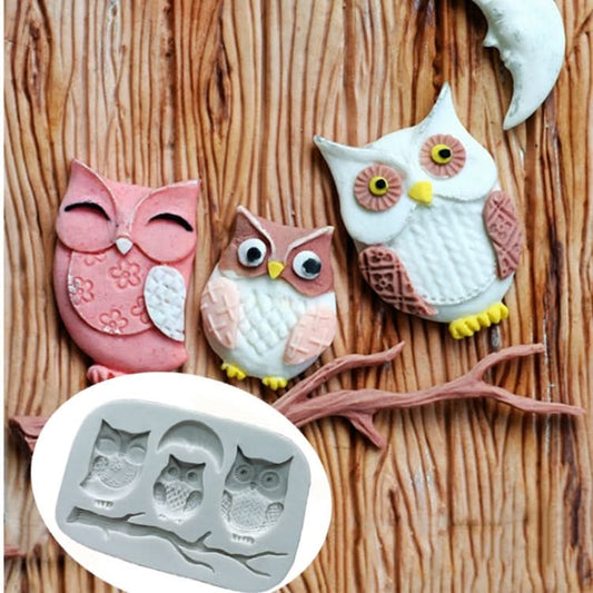 Owl Fondant Mold Cake Decoration Diy Dry Pais Chocolate Silicone Mold - Reluova