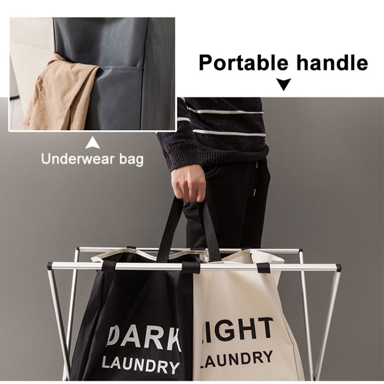 Fabric Folding Hamper Waterproof Padded Oxford Compartment Laundry Basket Hamper