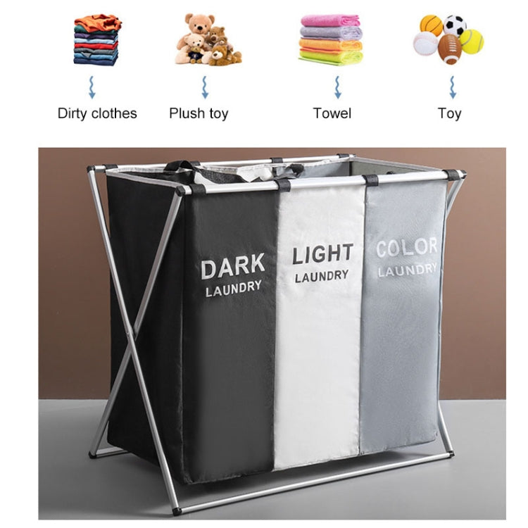 Fabric Folding Hamper Waterproof Padded Oxford Compartment Laundry Basket Hamper