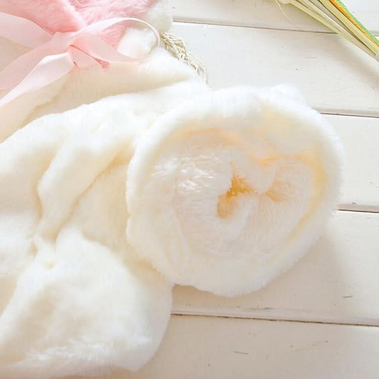 Female Baby Cartoon Rabbit Ears Shape Hooded Imitation Rabbit Fur Shawl Coat Reluova