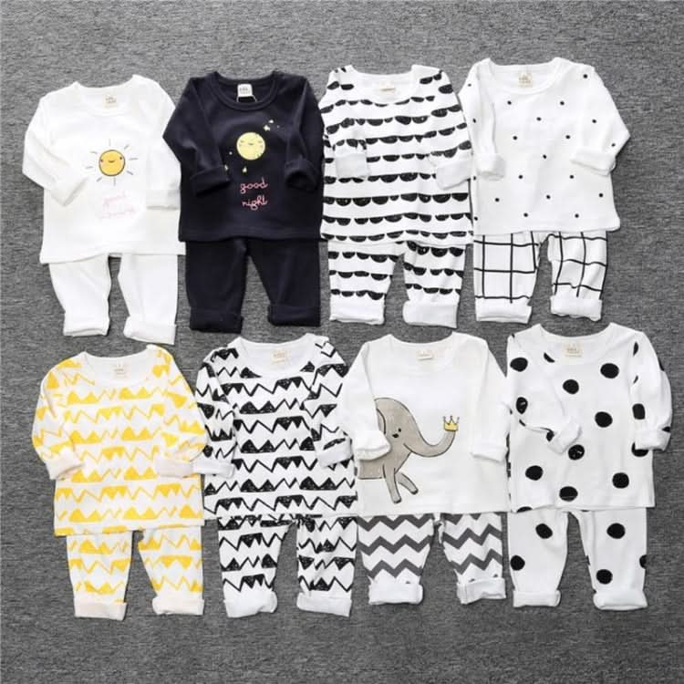 Children Cartoon Cotton Underwear Care Belly Pajamas Set, Series 1