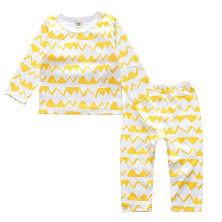 Children Cartoon Cotton Underwear Care Belly Pajamas Set, Series 2