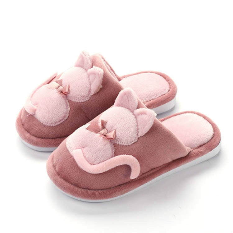 Cartoon Cat Warm Non-slip Floor Home Hotel Slippers Kids Indoor Shoes