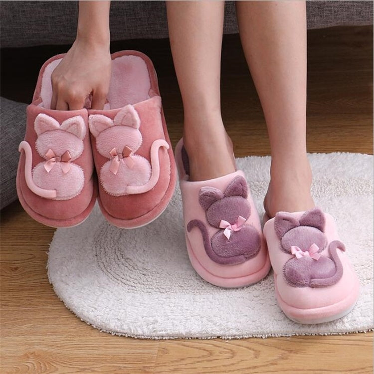 Cartoon Cat Warm Non-slip Floor Home Hotel Slippers Kids Indoor Shoes Reluova