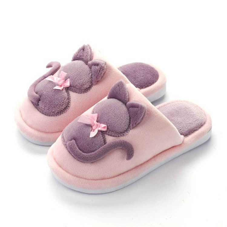 Cartoon Cat Warm Non-slip Floor Home Hotel Slippers Kids Indoor Shoes Reluova