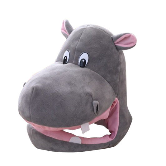 Cute Hippo Hat Cosplay Props Accessories Plush Head Photo props