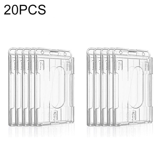 20 PCS Hard Plastic ID Badge Card Holder Integrated Injection Molded Transparent Double-sided Card Holder-Reluova