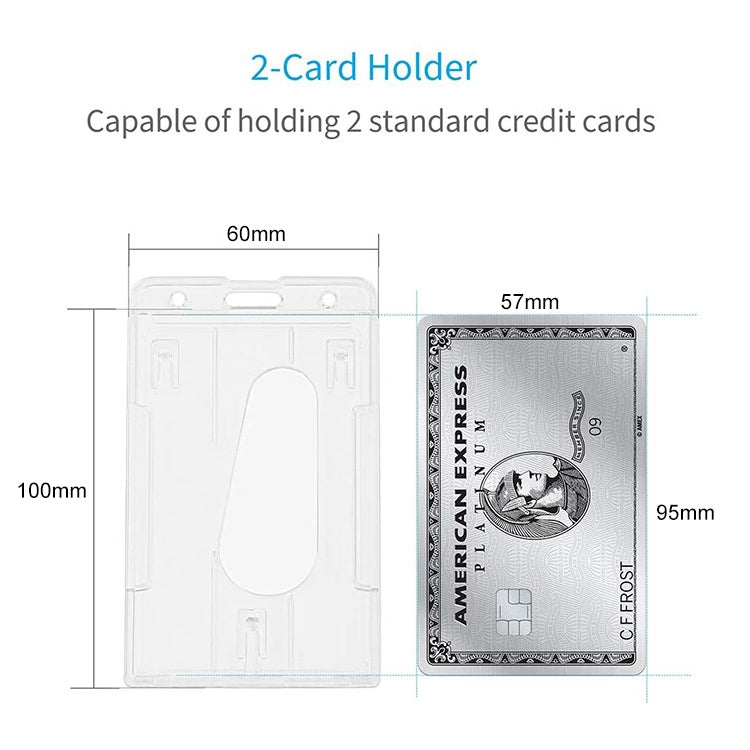 20 PCS Hard Plastic ID Badge Card Holder Integrated Injection Molded Transparent Double-sided Card Holder-Reluova