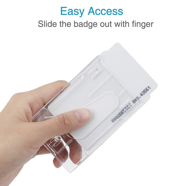 20 PCS Hard Plastic ID Badge Card Holder Integrated Injection Molded Transparent Double-sided Card Holder-Reluova