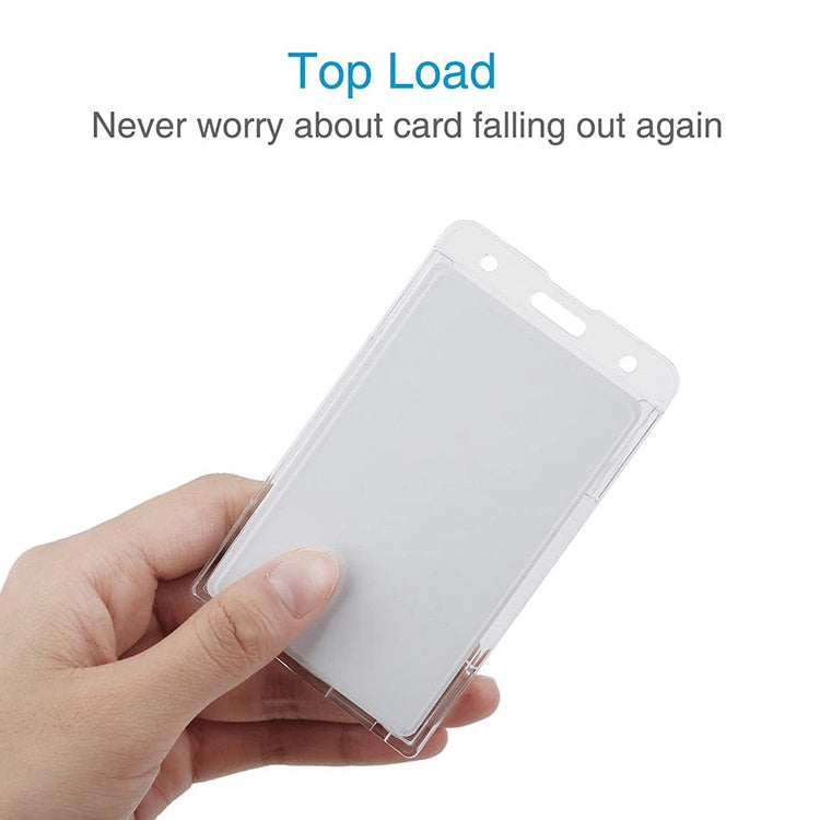 20 PCS Hard Plastic ID Badge Card Holder Integrated Injection Molded Transparent Double-sided Card Holder-Reluova