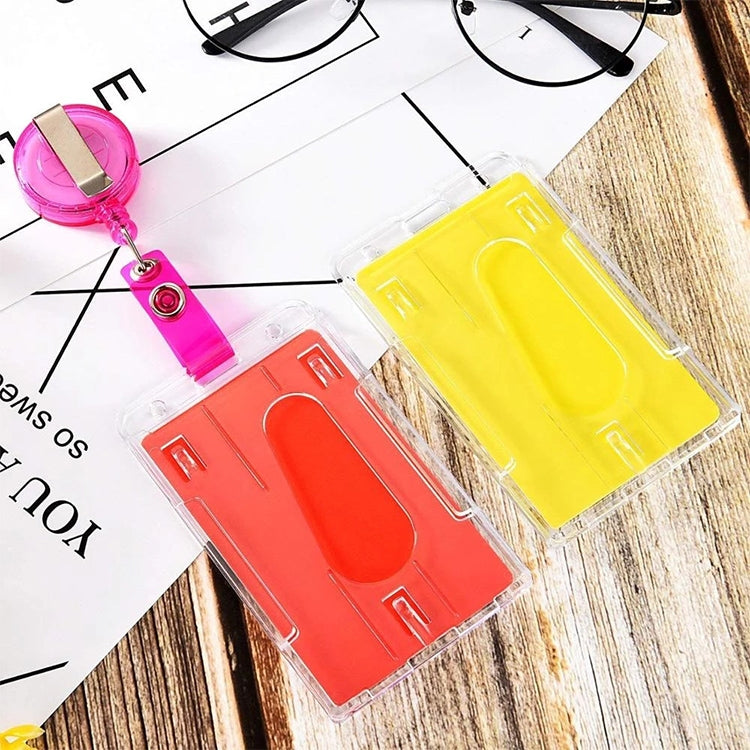 20 PCS Hard Plastic ID Badge Card Holder Integrated Injection Molded Transparent Double-sided Card Holder-Reluova