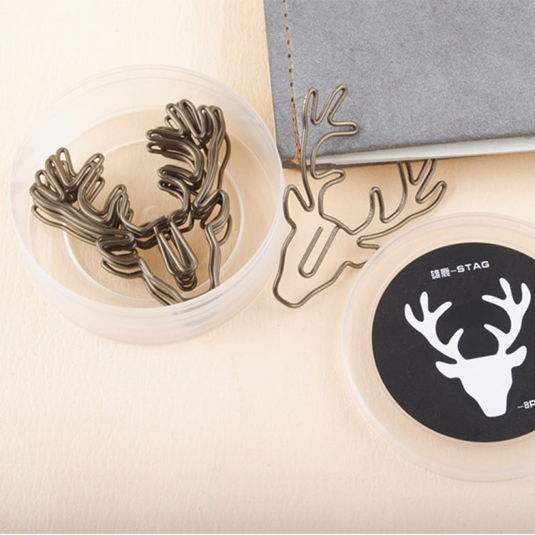 8 PCS/Set Deer Head Paper Clip Shaped Paper Clip Creative Shape Pin Bookmark My Store