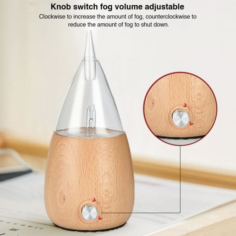 Waterless Diffuser Essential Oil Spray Wood Glass Aromatherapy Air Humidifier