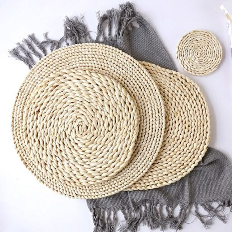 2 PCS Non-slip Natural Corn Woven Thickening Insulated Tea Mat Table Heat-resistant Casserole Mat-Reluova