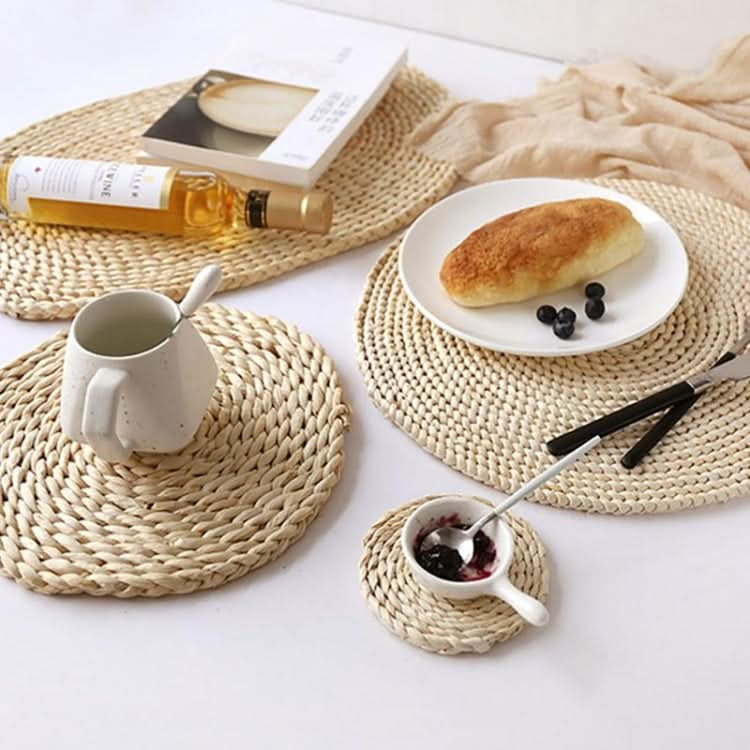 2 PCS Non-slip Natural Corn Woven Thickening Insulated Tea Mat Table Heat-resistant Casserole Mat-Reluova