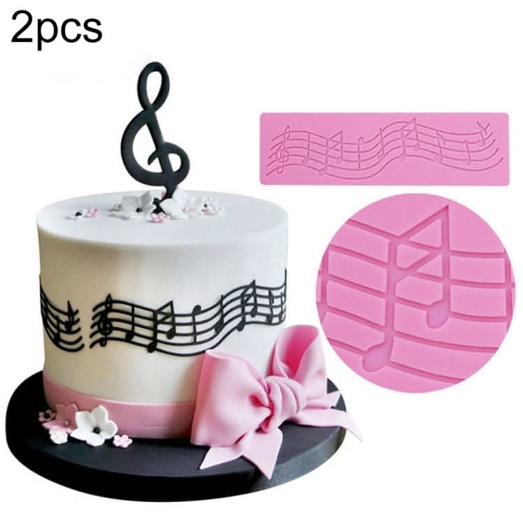 2 PCS Note Cake Decoration Silicone Mould Fondant Cake Tool Baking DIY Mould-Reluova