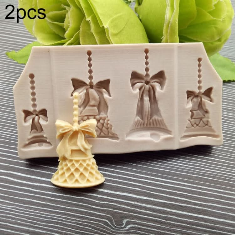 2 PCS Christmas Bells Chocolate Candy Cookie Cake Decorating Tools DIY Baking Fondant Food Grade Silicone Mold-Reluova