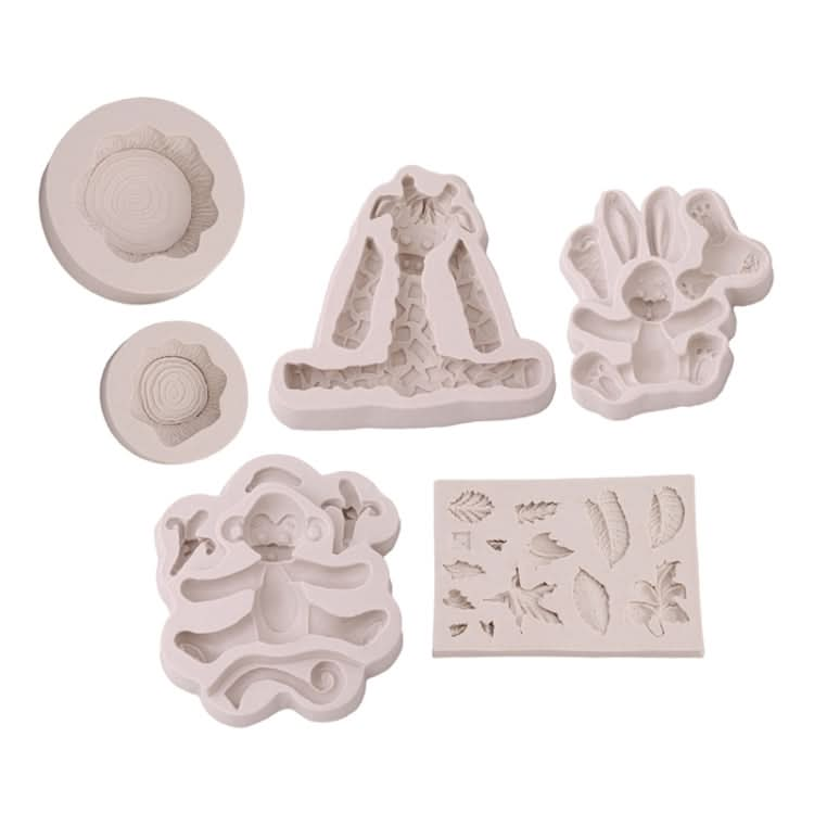 2 PCS 3D Animal Shape Silicone Form Fondant Cake Biscuit Molds-Reluova