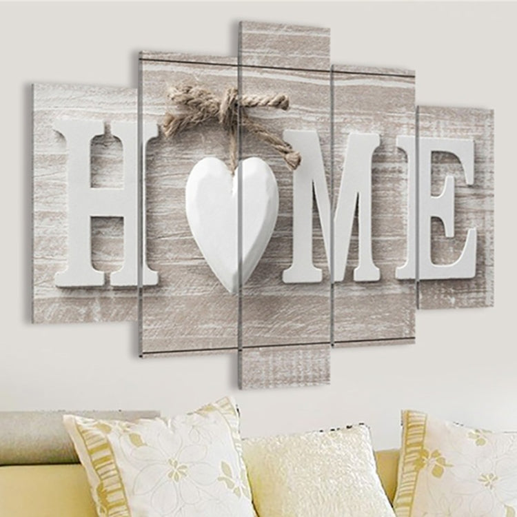 5 PCS Canvas Printing Love HOME Frameless Wall Art Pictures for Home Living Room Bedroom Decoration