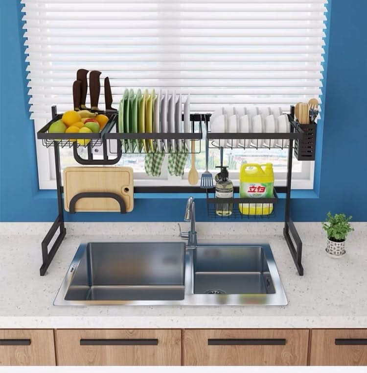 Kitchen Supplies Stainless Steel Sink  Drain Rack Tableware Storage Countertop Organizer - Reluova