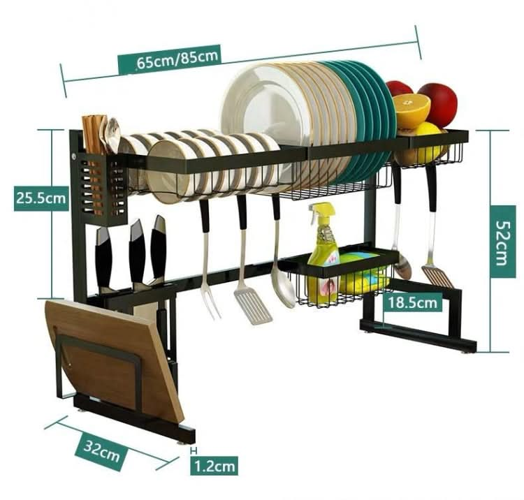 Kitchen Supplies Stainless Steel Sink  Drain Rack Tableware Storage Countertop Organizer - Reluova