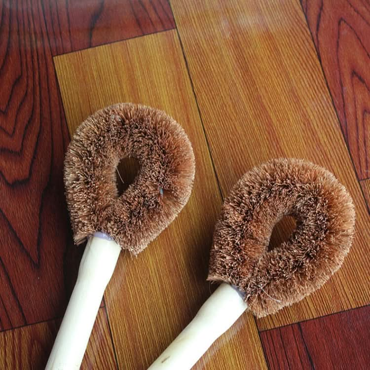 10 PCS Natural Coconut Palm Non-stick Oil Long Handle Pot Brush Cleaning Brush Kitchen Cleaning Tool - Reluova