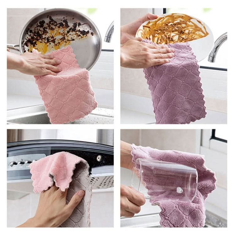 Kitchen Rag Double-sided Water-absorbing Wipe Sink Dish Rag?Non Stick Oil Furniture Cleaning Cloth - Reluova